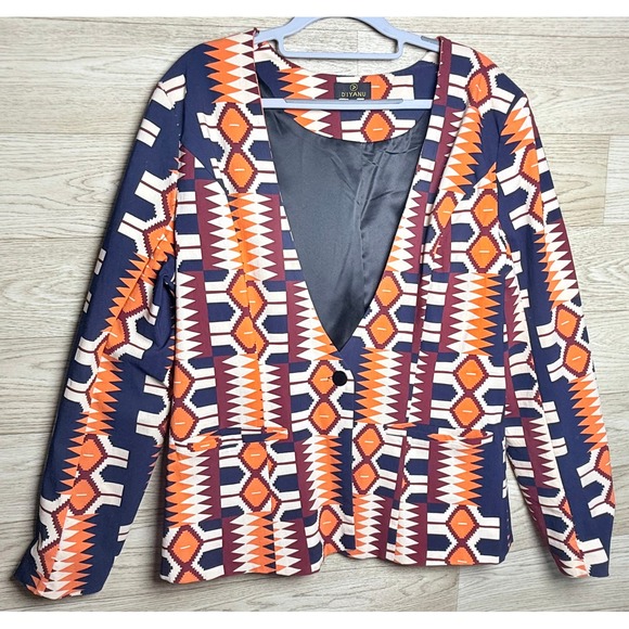 D'Iyanu Jackets & Blazers - D'IYANU African Print Blazer XL Ankara Tribal Statement Jacket